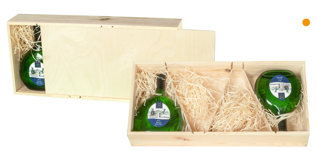 Bocksbeutel-Box mit Schiebedeckel
