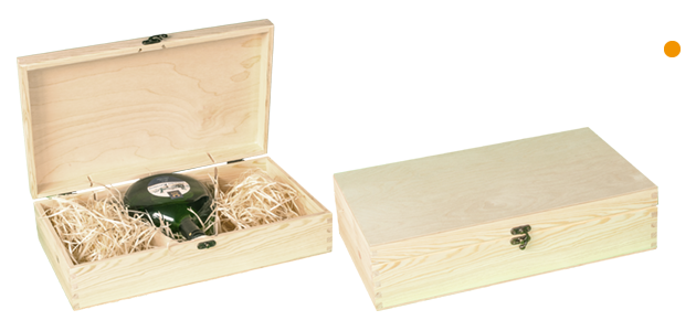 Bocksbeutel-Box mit Klappdeckel für 3 Flaschen