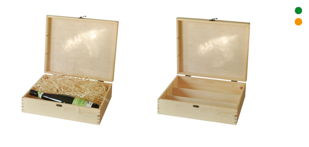 Holzkiste mit Klappdeckel für 3 Flaschen